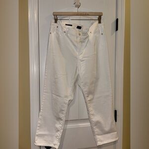 Talbots Ivory Straight Leg Crop Jeans